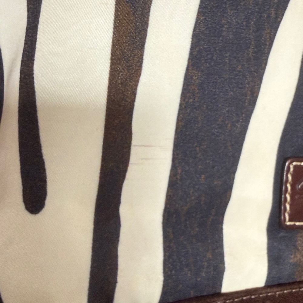 Dooney & Bourke Zebra Print Tote in Black, White & Brown - Picture 7 of 15